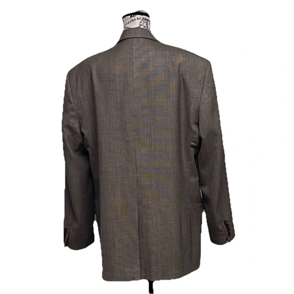 Brooks Brothers 346 Blazer 44L Brown Wool Herringbone 2 Button Sport Coat mens